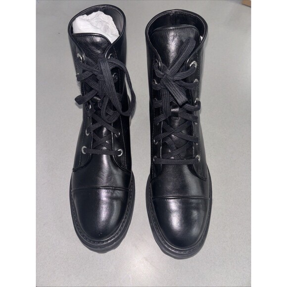 Schutz Maylova Leather Black Boots Size 11B - Picture 2 of 6